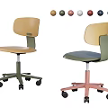 Modern Office Chair With Two Styles Rolling Wheels And Multiple Color Options 3d model