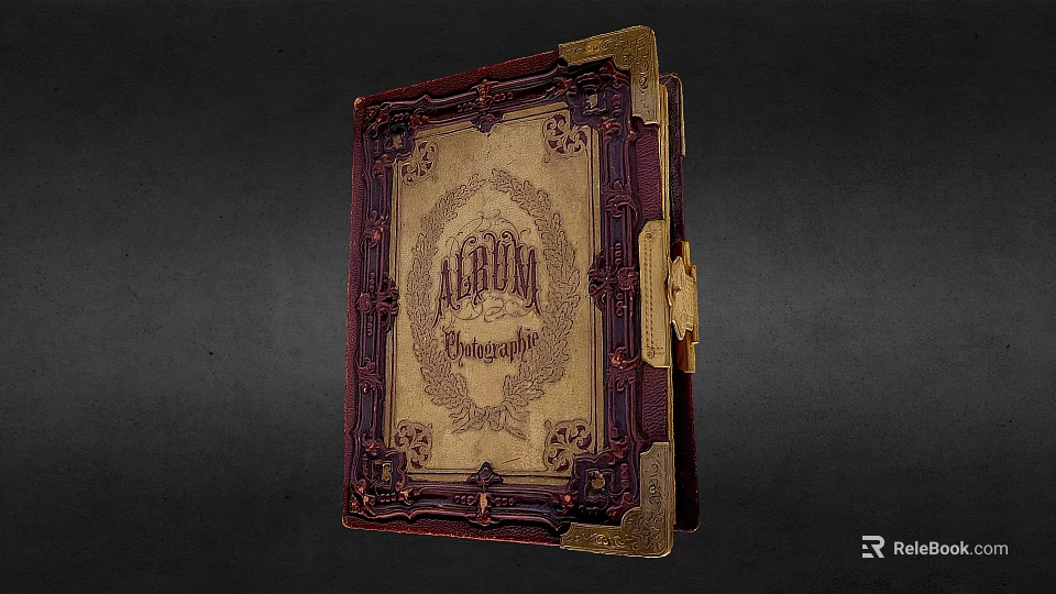 Vintage AGADIR Encyclopedia Book With Decorative Brown Gold Cover Antique Design And Ornate Borders 3d model 