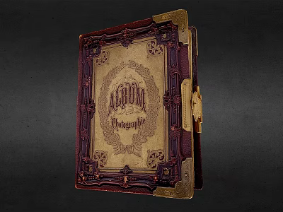 Vintage AGADIR Encyclopedia Book With Decorative Brown Gold Cover Antique Design And Ornate Borders 3d model
