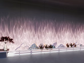 Water ripple lamp decorative lamp rockery ornaments transparent acrylic lamp tube 3d model