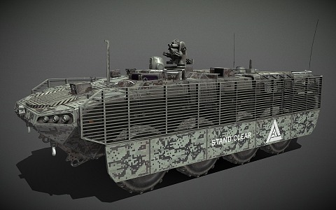 Armored Vehicle APC Armored Personnel Carrier Military Vehicle 3d model