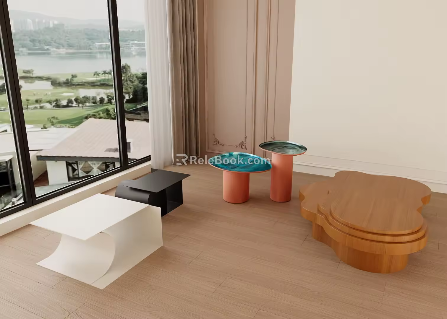 Coffee table side table 3d model