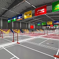 Modern Badminton Court Interior With Sports Facilities