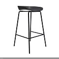 Modern Sleek Bar Stool Featuring Black Metal Frame And Minimalist Design 3d model