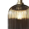 Modern Striped Glass Dark Pendant Light With Golden Metal Accent For Interior Decor