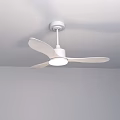 Modern Black Ceiling Fan Light with White Illuminated Center and Sleek Blades
