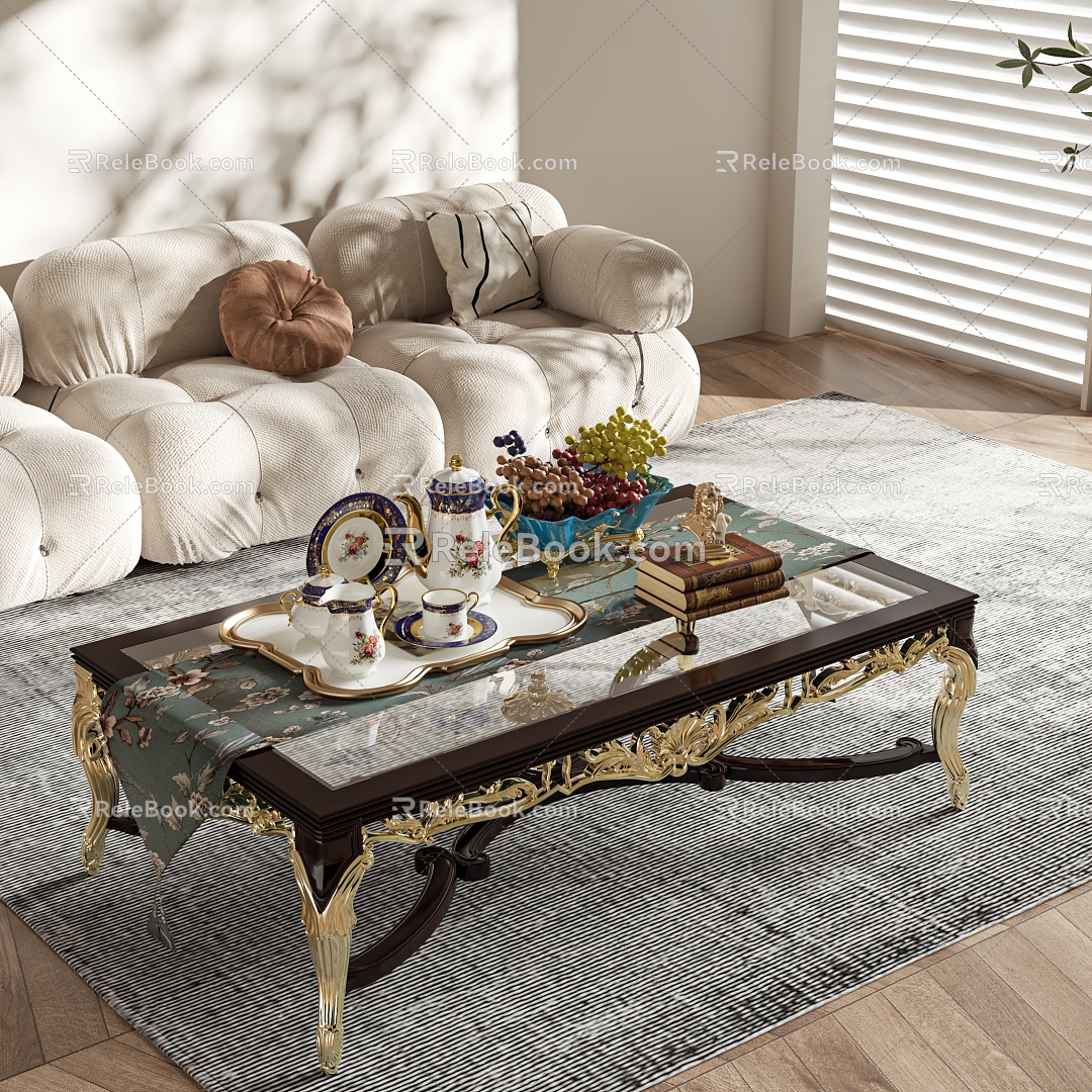 European style coffee table 3d model