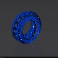 Blue Woven Circular Sculpture With Intricate Interlaced Patterns And Modern Design 3d model