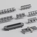 Stylish Landscape Seats Featuring Various Designs Metal Frames And Modular Bench Styles 3d model