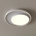 Modern Round White Ceiling Light with Bright Illumination and Circular Design 3d model