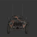 Camouflage Armored Military Vehicle With Wheeled Design And Tactical Antennas