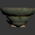 Two Unique Handcrafted Ceramic Sculpted Bowls With Earthy Green And Brown Textures