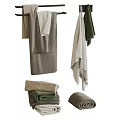 Assorted Towels In Different Styles And Colors Hanging And Folded