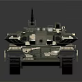 Modern Military Armored Vehicle Tank with Camouflage Paint and Main Battle Cannon