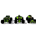 Green Building Blocks Three Creative Assembled Four Wheeled Toy Vehicle Models 3d model