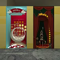 Spacious Exhibition Hall Interior With Neatly Arranged Transparent Display Cases And Posters
