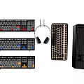 Keyboard glow keyboard headset 3d model