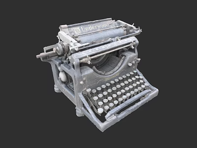 Vintage Typewriter With Metal Body And Classic Retro Keyboard Design 3d model