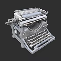 Vintage Typewriter With Metal Body And Classic Retro Keyboard Design