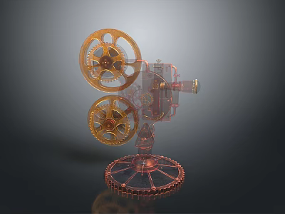 Detailed 3D Model of Vintage Film Projector for Computer Graphics 3d model