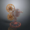 Detailed 3D Model of Vintage Film Projector for Computer Graphics