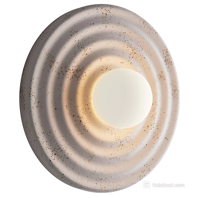 Modern Spiral Textured Wall Sconce With Speckled Surface And Soft Warm Glow Light 3d model 