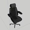Black Office Chair With Adjustable Backrest Armrests And Swivel Base 3d model