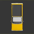 Yellow And White Classic Pickup Truck With Retro Design And Reflective Surface