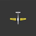 Yellow Winged White Airplane With Red Tail And SOM D-A Markings
