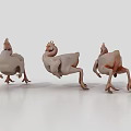 Other Realistic 3D Rendered Raw Chicken Model With Curled Posture On White Background 3d model