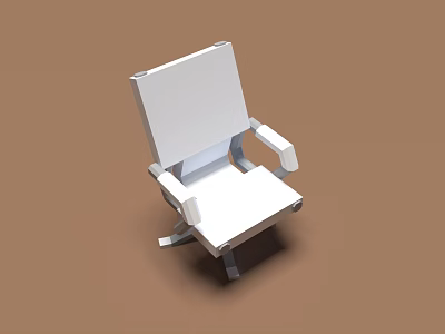 Modern Minimalist White Armchair With Sleek Design And Comfortable Armrests 3d model