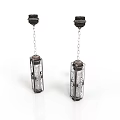 Modern Transparent Crystal Earrings With Black Top Chain And Rectangular Pendants