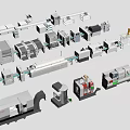 Diverse Industrial Equipment Featuring Production Line Robotic Arms And Automated Machinery Systems