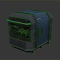 Industrial Blue Gray Battery Device With Green Components And Enclosure Structure