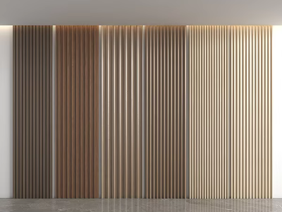 Modern Wooden Wall Panels Featuring Various Tones Vertical Slats And Natural Wood Grain 3d model
