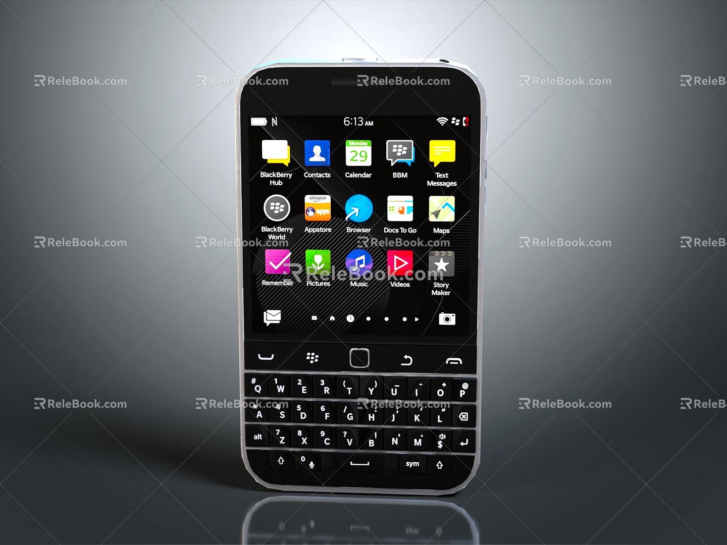 Modern Mobile Phone Blackberry Smartphone Mobile Phone 3d model