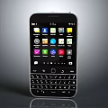 Smartphone with Physical Keyboard Displaying Colorful App Icons on Screen
