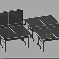 Foldable Ping Pong Tables Sports Equipment With Black Tabletop And Net