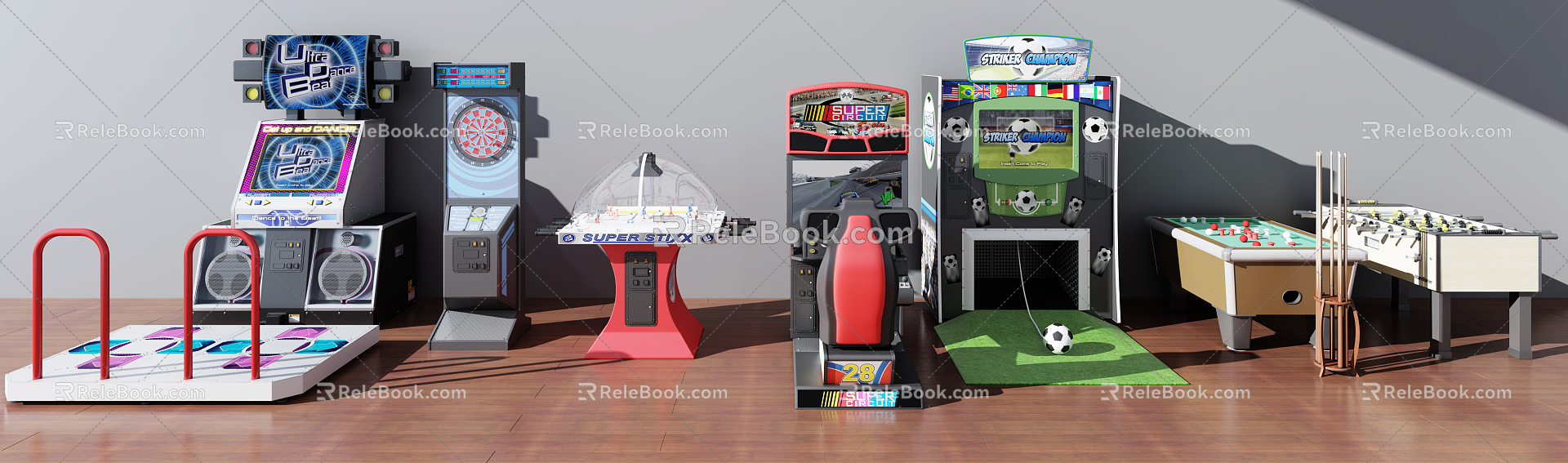 Modern game machine gaming equipment 3d model