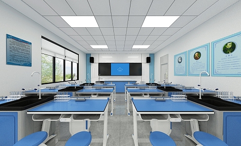 school classroom experiment classroom 3d model