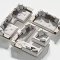 Modern Modular Sofa Set With Light Gray Upholstery And Plush Cushions 3d model