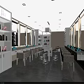 Modern Beauty Hair Salon Interior Design With Multiple Mirrors Workstations And Storage Cabinets
