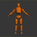 Modern robot car crash test man crash dummy 3d model