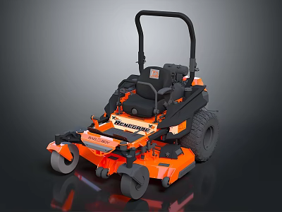 Turfmaster Orange Riding Lawn Mower Agricultural Equipment For Efficient Lawn Mowing 3d model