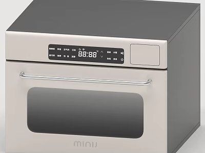 Modern Stainless Steel Mini Kitchen Oven With Digital Display And Glass Door 3d model
