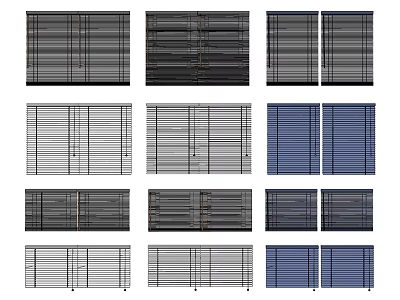 Various Modern Window Blinds In Different Colors And Styles For Home Decor 3d model
