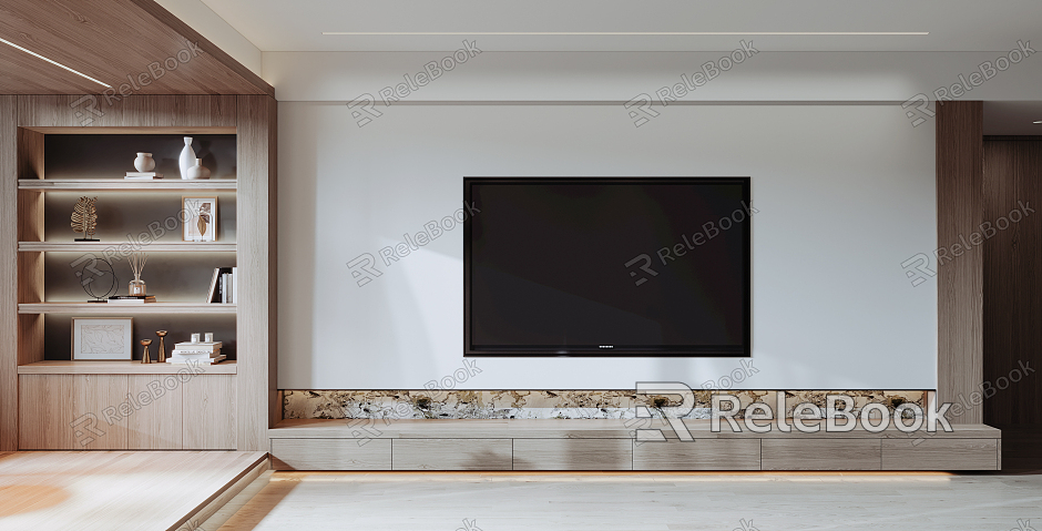 Modern TV background wall model