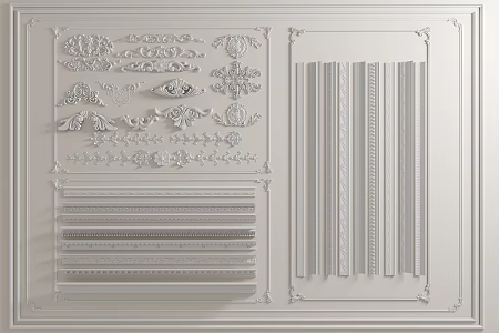 Gypsum Line Hornflower Gypsum Decorative Line 3d model