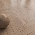 Hardwood Flooring With Herringbone Pattern And Wooden Sphere