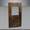Wooden Interior Door With Glass Panel And Natural Wood Grain Design